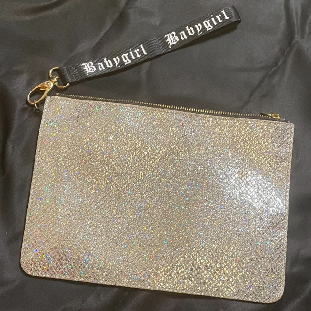 EUC Babygirl Silver bag w/sparkles: silver, yellow, green, orange, red & blue.